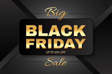 Black friday sale promotion golden abstract banner template.