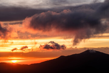 sunset in the mountains