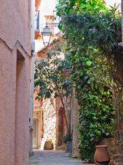 Fototapeta na wymiar Street in Ramatuelle village, French Riviera, Cote d'Azur, Provence, southern France