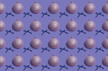 Blue pattern Christmas decoration. Top view 