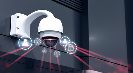 CCTV Camera Operating inside a station or department store,selective focus