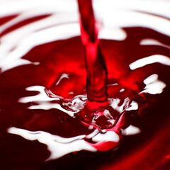 Red wine fresh spashed with reflexes