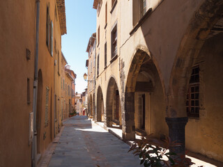 Street in Grimaud village, French Riviera, Cote d'Azur, Provence, southern France