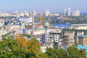 Obraz premium View of the Kievsky district of Podil
