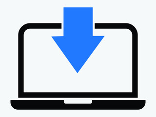 download  icon.  File download on computer icon. Download icon vector