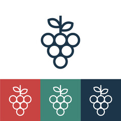 Linear vector icon with grapes