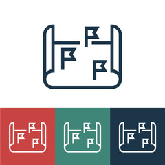 Linear vector icon with plan on paper