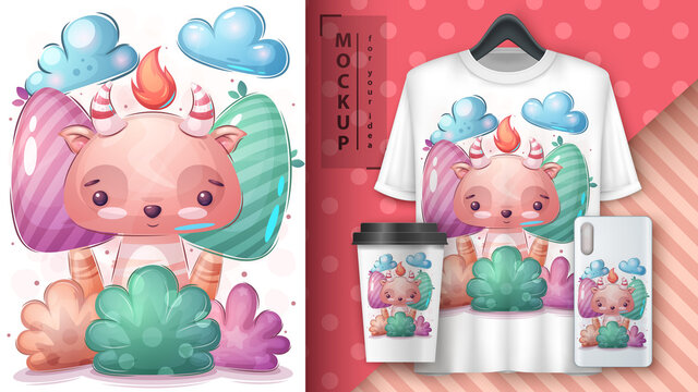 Devil in flower poster and merchandising.