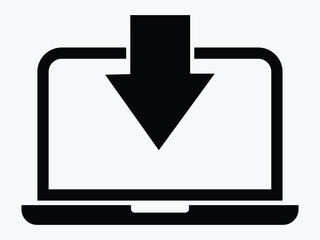 Fototapeta premium download icon. File download on computer icon. Download icon vector
