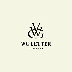 W logo vector WG alphabet icon illustrations