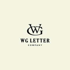W logo vector WG alphabet icon illustrations
