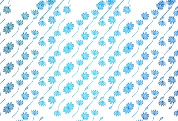 Light BLUE vector doodle pattern.