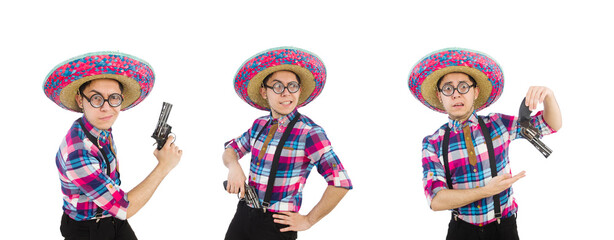 Funny mexican with sombrero in concept