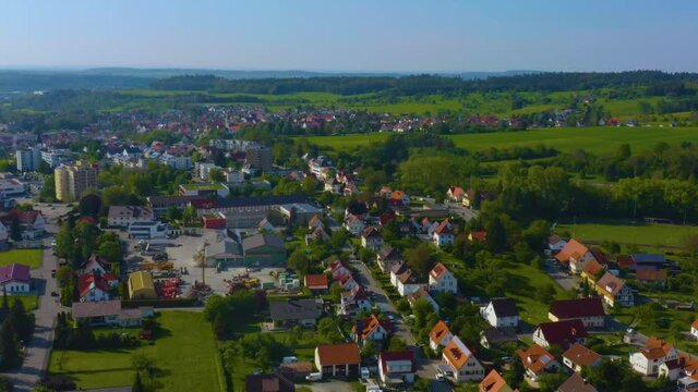 Aerial view of the village Dürrwangen in the black forest in Spring in Germany