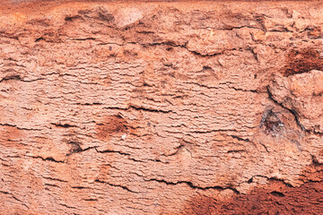 macro of red brick texture with rough surface as abstract background