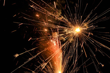 fireworks in the night sky