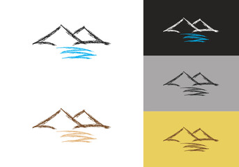 Simple Mountain vector logo in a modern style.
