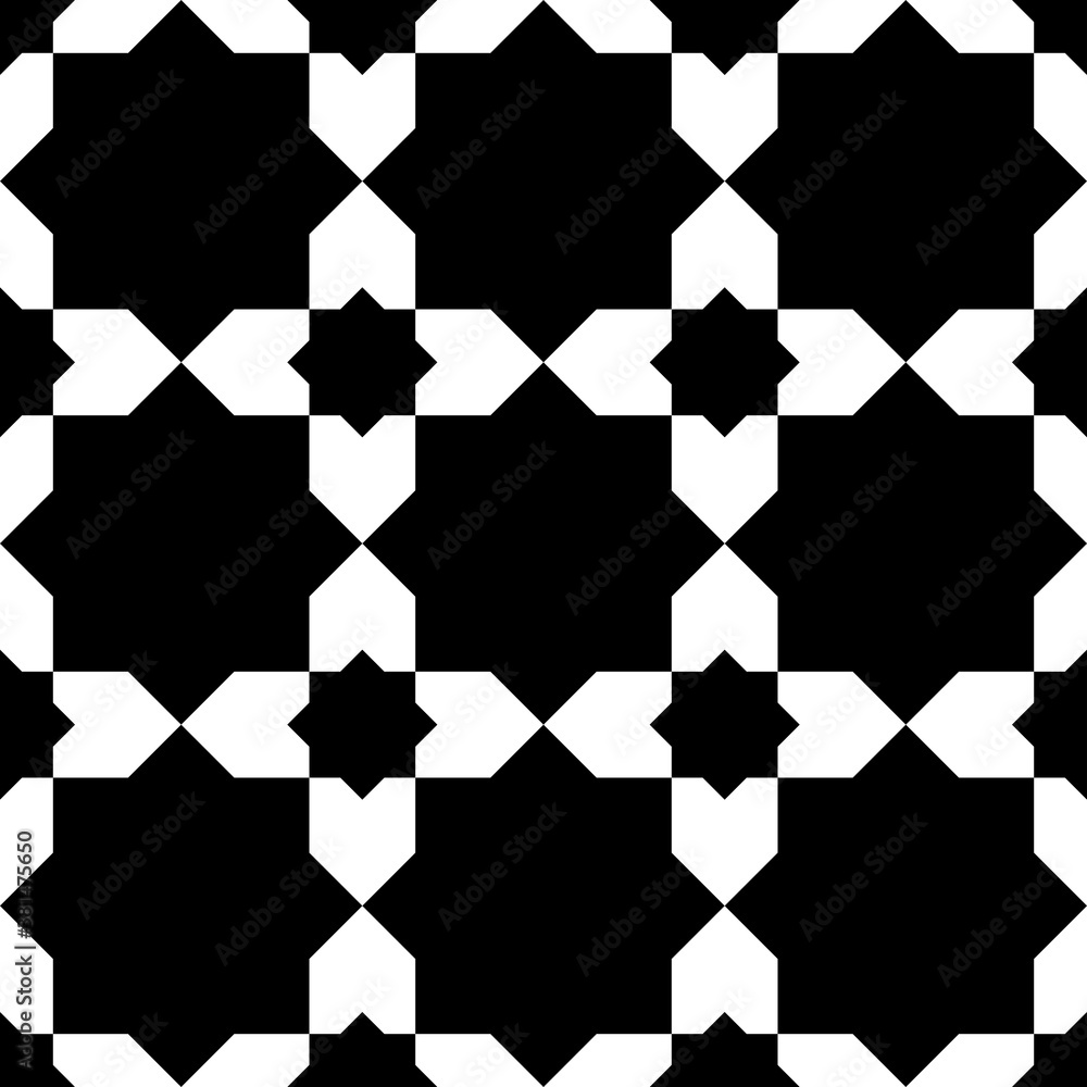 Poster seamless repeating pattern with oriental decoration star elements. vector image.