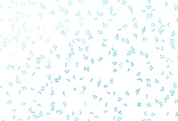 Light BLUE vector pattern with music elements.