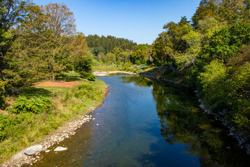 View of Ottaquechee River in Woodstock, Vermont