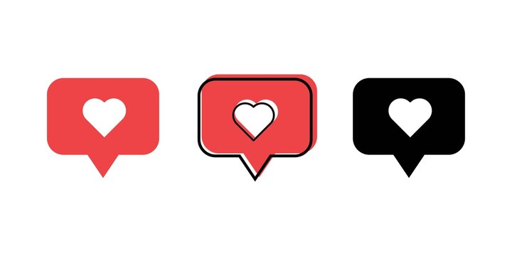 Pink Like Icon On White Background. Like Counting for Social Media, flat vector design template elemant