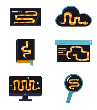 Python code language sign. Programming coding and developing concept. Software development. Programming language