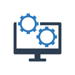 development gear settings desktop icon vector
