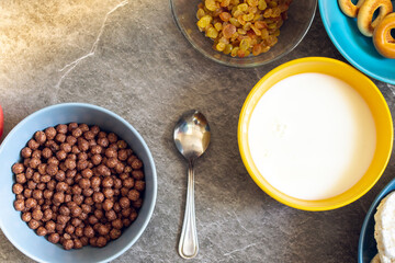 Still life of healthy food products