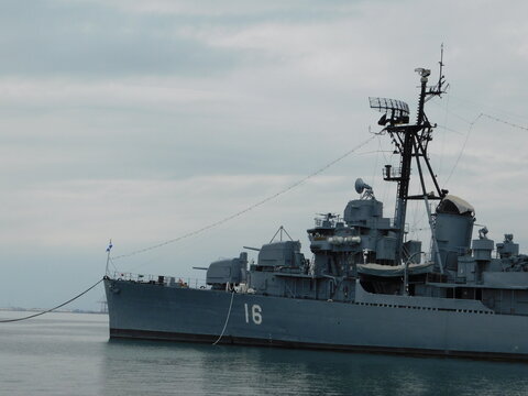 Front Part Of The Old, World War II, Fletcher Class, Destroyer Velos, Ex USS Charrette