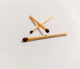 matches on a white background