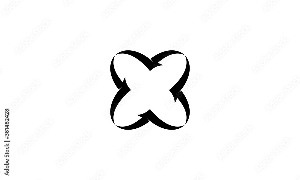 Poster bird crowd with initial letter x logo design template