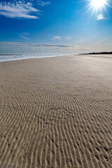 Beach and North Sea on a summer day on Juist, East Frisian Islands, Germany.