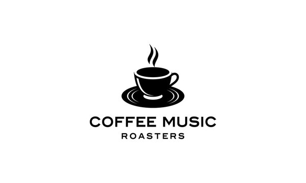 coffee music logo design template