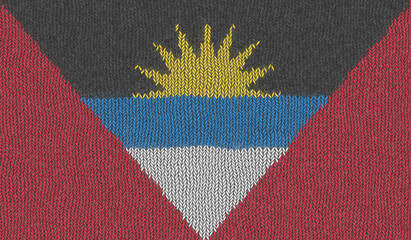 Detailed Illustration of a Knitted Flag of Antigua and Barbuda