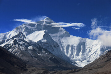 Mount Everest from Rangbuk Valley in Tibet
