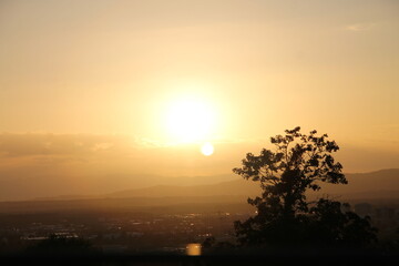 sunset in the mountains