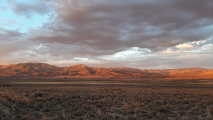 Rural Nevada Mountain Cloudy Sunset