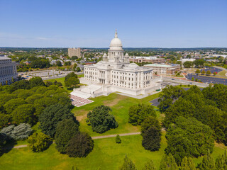 Rhode Island State House with Neoclassical style in downtown Providence, Rhode Island RI, USA. This building is the capitol of state of Rhode Island.