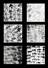 Set of six square ink textures