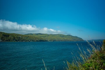 Natural background with a view of lake Baikal