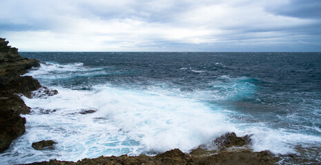 Scenic stormy day on the Mediterranean sea at Cap 