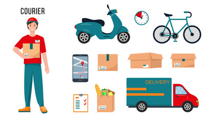 Courier character and delivery equipment