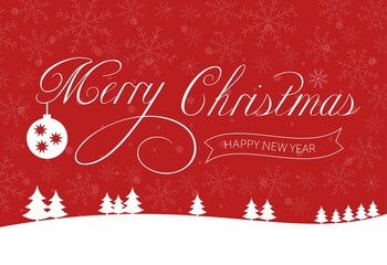 Fototapeta na wymiar Merry Christmas text design. Vector logo, typography. Usable as banner, greeting card, gift package etc.