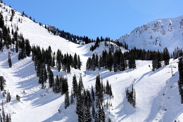 Fototapeta na wymiar Winter snow and skiing off the grid