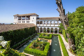 Patio de la Acequia La Alhambra, Granada, Spain