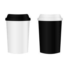 Coffee cups. Two color variations. Isolated on white background