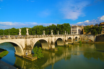 Fototapeta na wymiar A bridge in Rome, Italy.