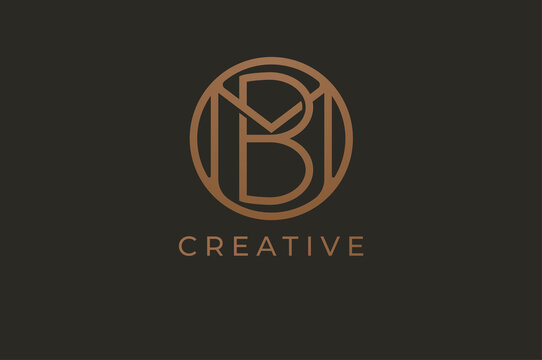 Abstract initial letter M and B logo,usable for branding and business logos, Flat Logo Design Template, vector illustration