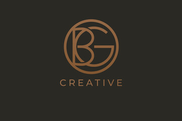 Abstract initial letter G and B logo,usable for branding and business logos, Flat Logo Design Template, vector illustration