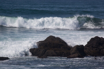 Ocean waves on the shore